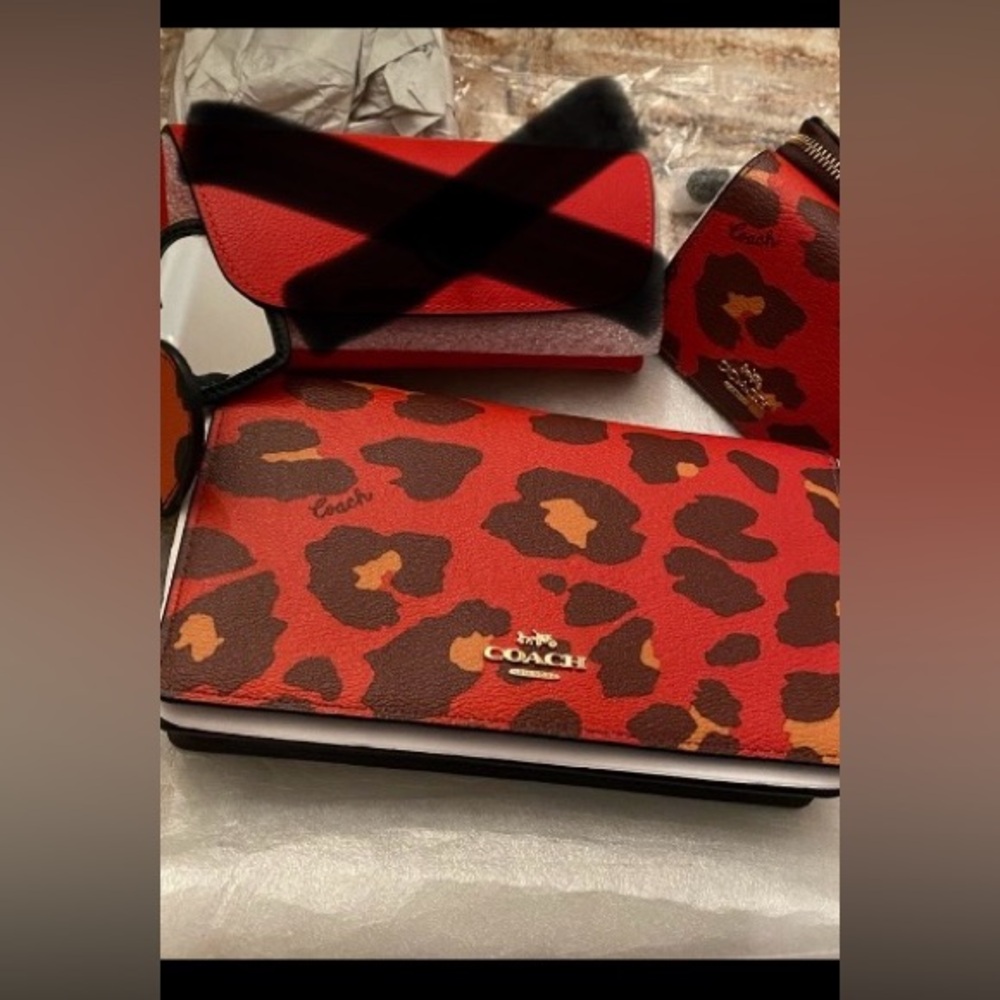 NWT! Coach Red Leopard 3 piece set - bottom line price. Firm.